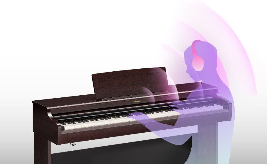 An image showing a function that simulates the natural spreading of sound when using headphones