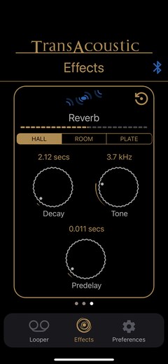 Effects Menu – Reverb Parameters