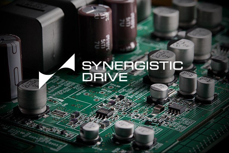 Internal amplifier circuit of the NX-70A and the Synergistic Drive logo