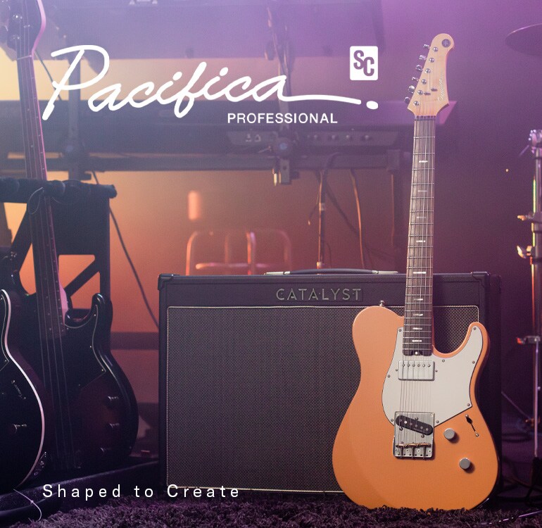 Pacifica SC Professional (PACP11S SOR) placed next to a guitar amplifier