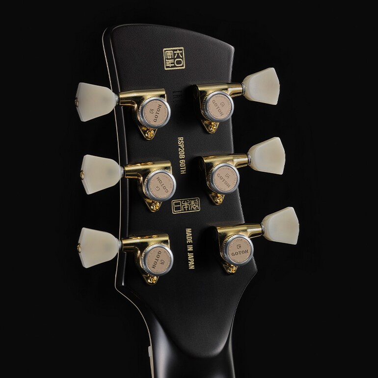The back of the headstock is stamped with 'Made in Japan' and a special 60th Anniversary hanko.