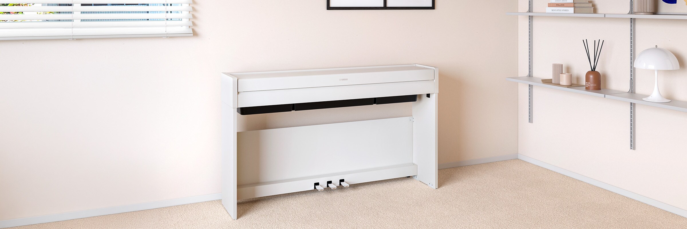 An ARIUS piano placed in a room with its lid closed