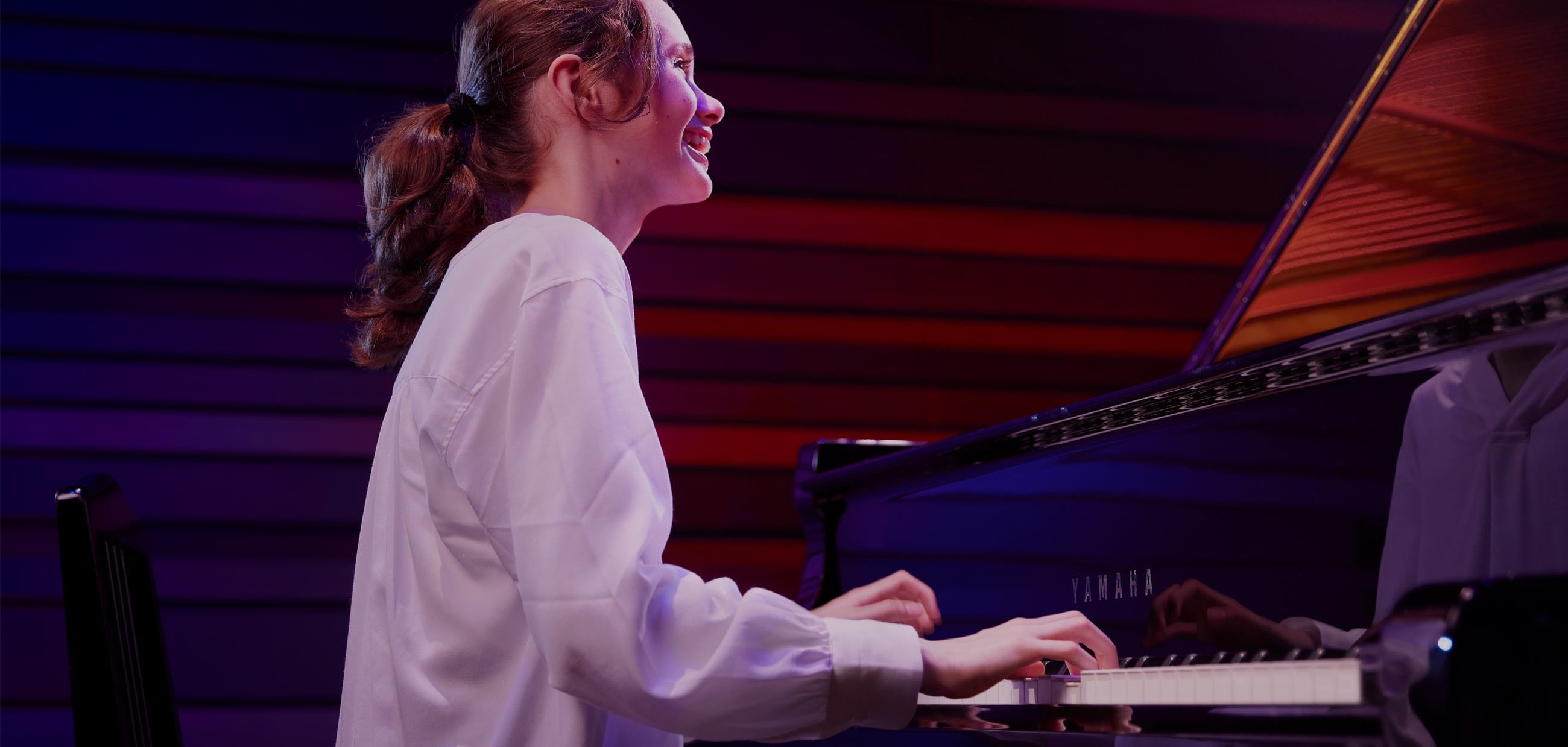 Emma Hansen, 13 years old. Learns keyboard and piano at the Yamaha Music School