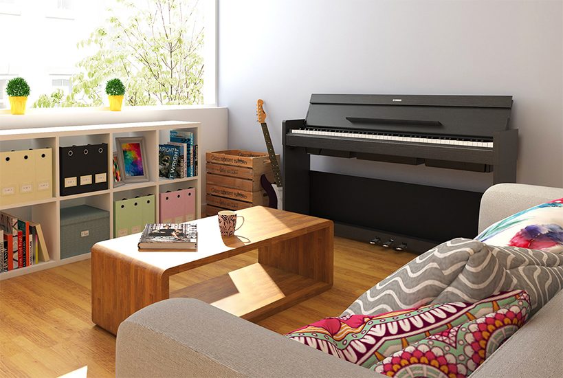 Black Walnut Yamaha YDP-S34 Arius Series Slim Digital Console Piano 