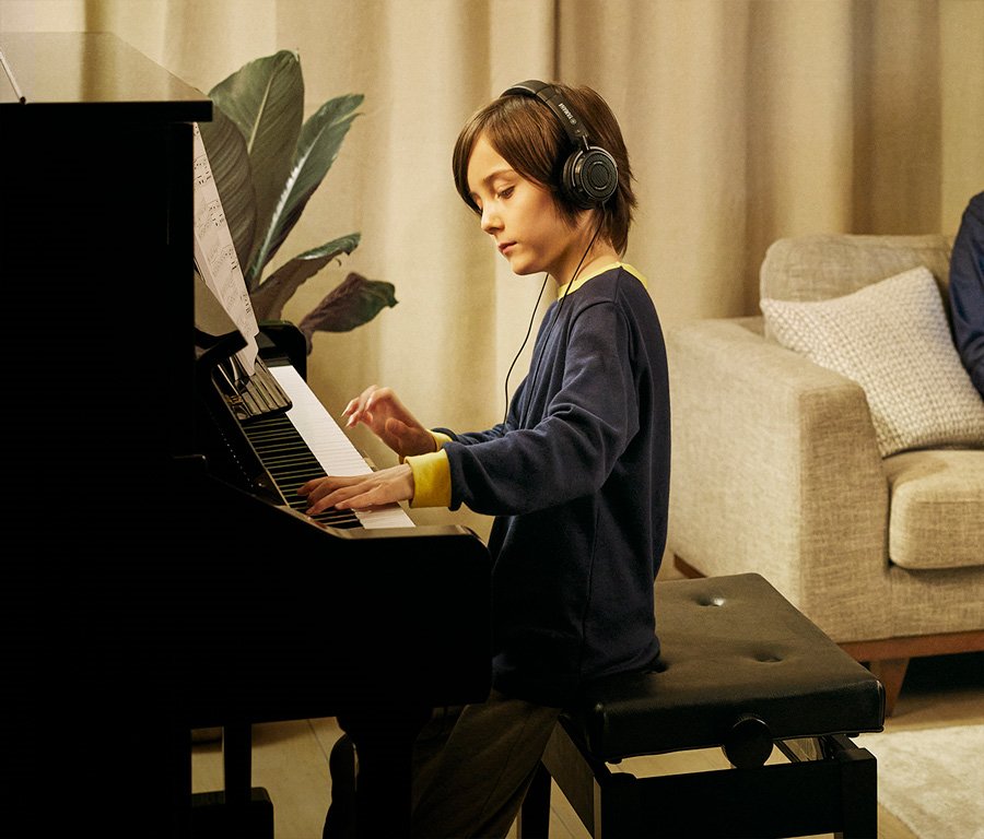 Upright piano deals with headphones